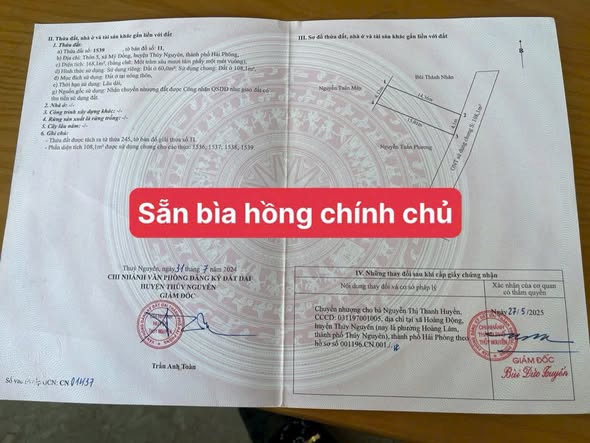 Đất thổ cư 60m² tại Mỹ Đồng, Hải Phòng - Chỉ 800 triệu, sổ hồng đầy đủ!