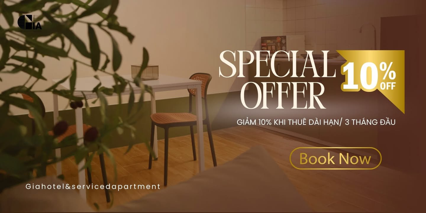 Căn hộ GIA Hotel & Serviced Apartment Nhơn Trạch - Cho thuê đầy đủ nội thất - An ninh 24/7