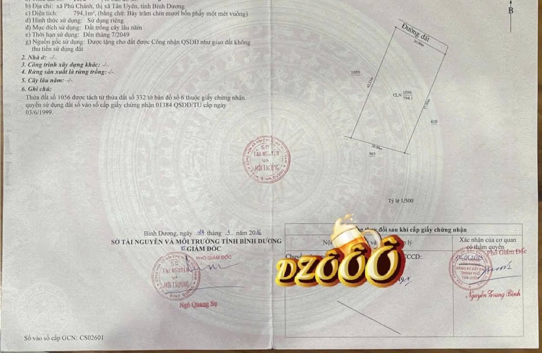 Đất nền Phú Chánh, Tân Uyên 794m² giá 5 tỷ - Tiềm năng đầu tư vượt trội!