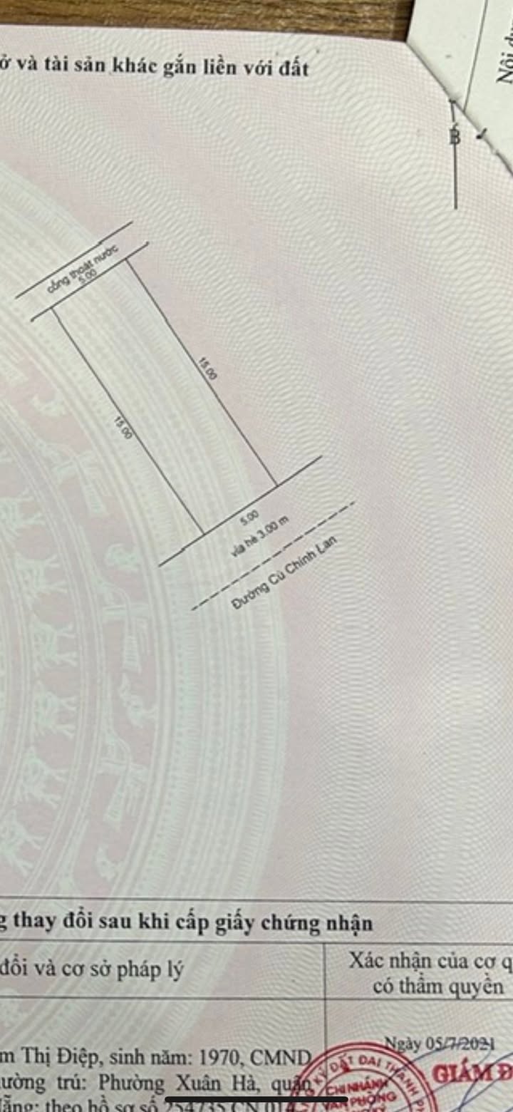 Nhà mặt tiền Cù Chính Lan 75m² giá 6.3 tỷ - Vị trí đắc địa, tiện ích đầy đủ!