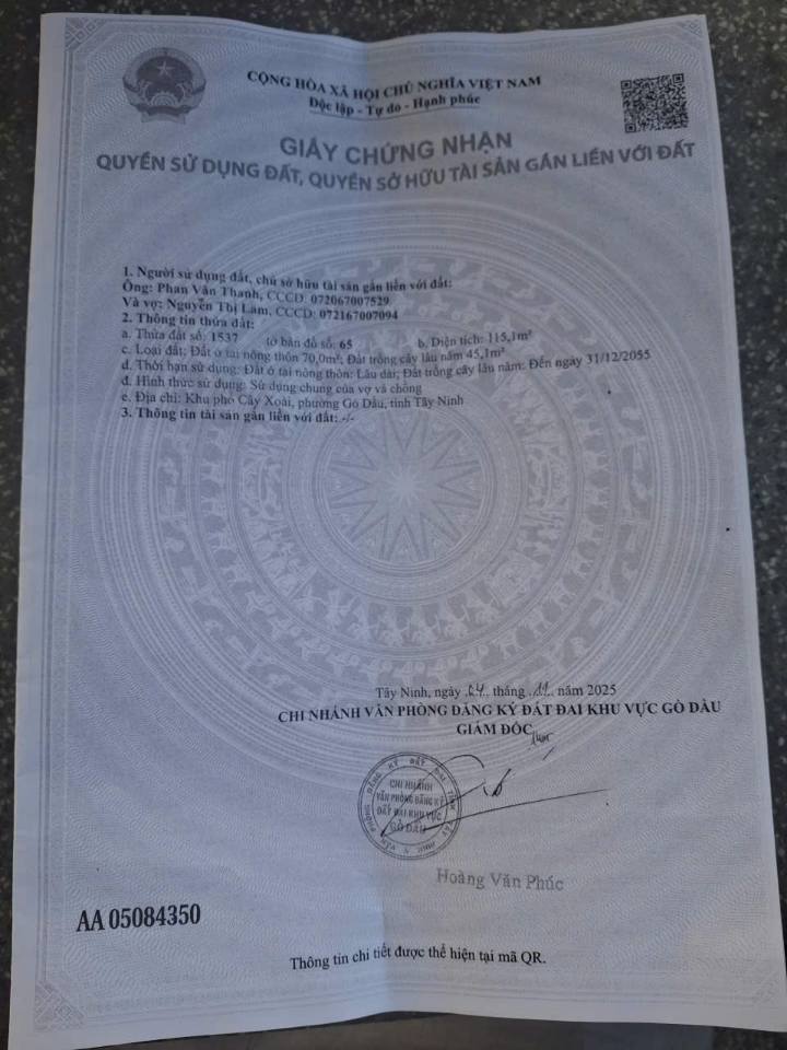 Đất nền Gò Dầu 115m² giá 500 triệu - Mặt tiền đường nhựa, tiện ích đầy đủ!