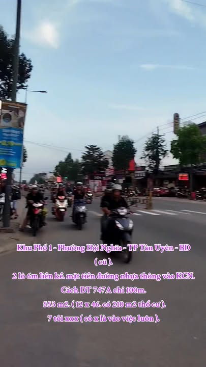 Đất nền khu phố 1, phường Hội Nghĩa, TP Tân Uyên 553m² giá 7 tỷ - Cơ hội đầu tư tuyệt vời!
