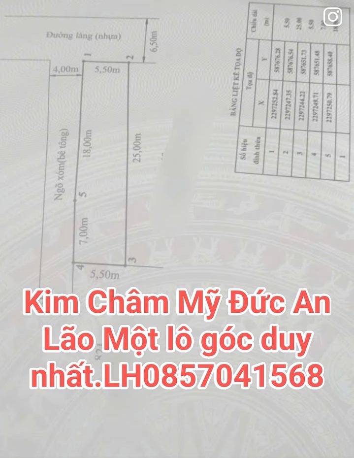 Đất nền thôn Kim Châm, huyện An Lão 139.6m² giá 2.792 tỷ - Lô góc duy nhất, kinh doanh thuận lợi!