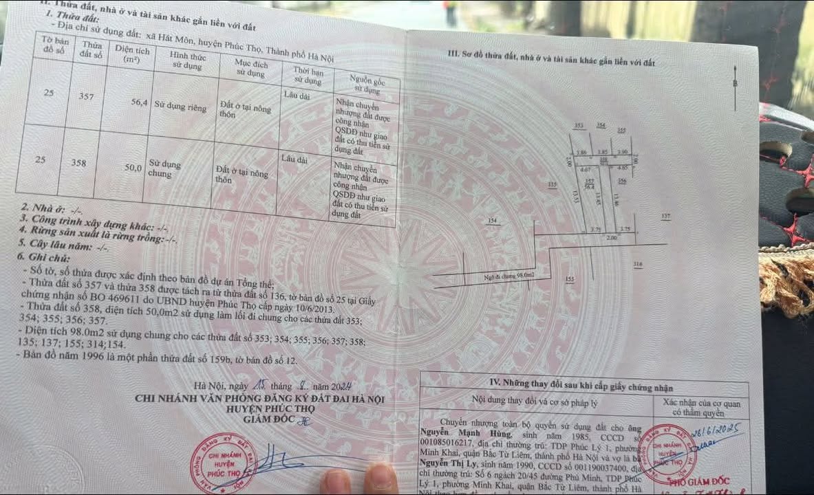 Đất Hát Môn 56m² giá 200 triệu - Lô góc thoáng đẹp, sổ hồng chính chủ!