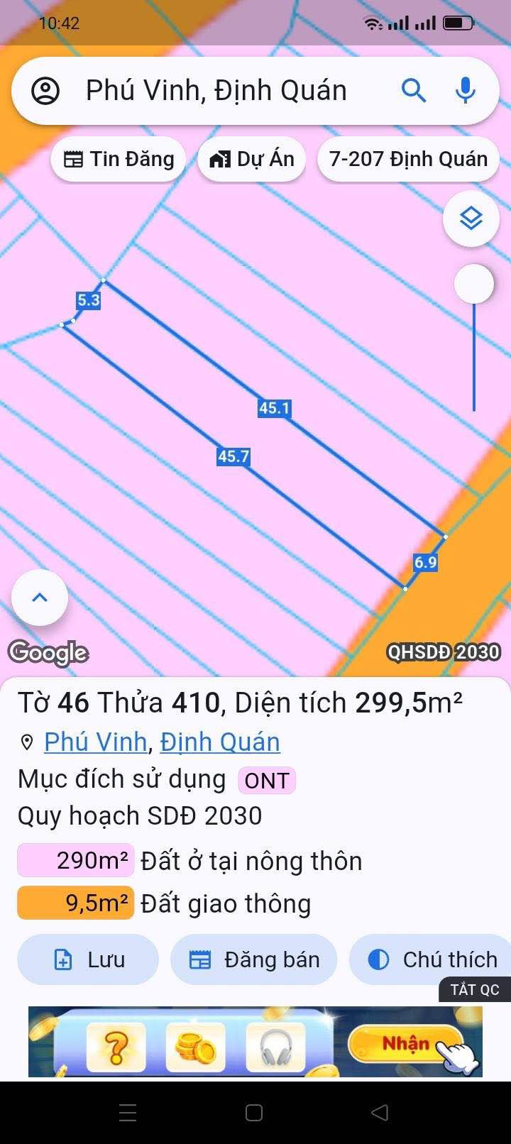 Nhà riêng Phú Vinh, Định Quán 315m² giá 2.3 tỷ - Chính chủ bán gấp!