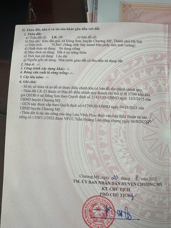Đất đấu giá Phú Nghĩa, Chương Mỹ 89m² giá 3.56 tỷ - Đầu tư sinh lời ngay!