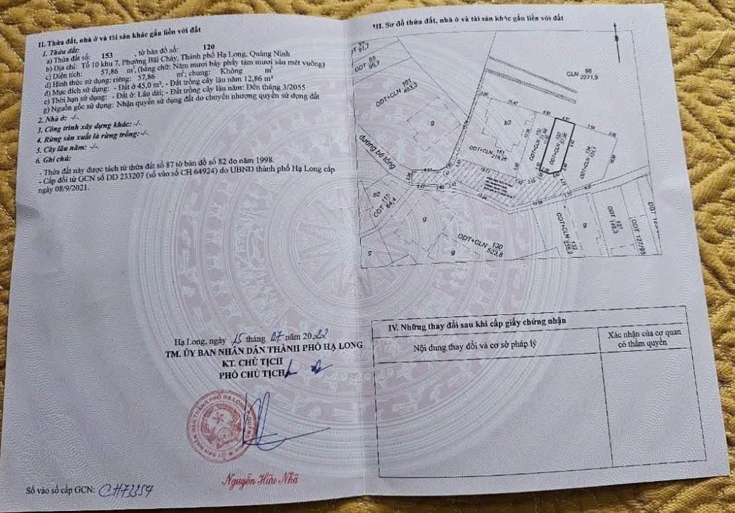 Bán đất Bãi Cháy, Hạ Long 57,86m² giá chỉ 2,15 tỷ - Ô tô tận đất