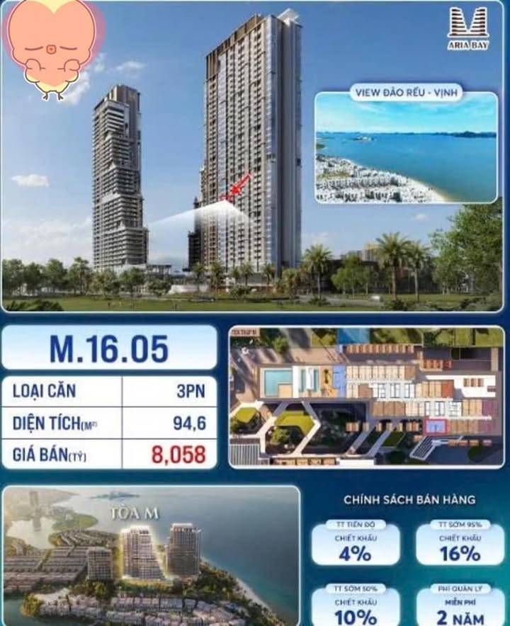 Căn hộ Ariabay Hạ Long 95m² giá 6.892 tỷ - View hồ nhạc nước tuyệt đẹp!