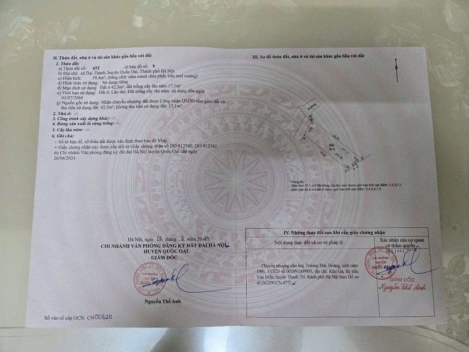 Đất nền Hưng Đạo Quốc Oai 59.4m² giá 3 tỷ - Đường ô tô vào tận nơi!