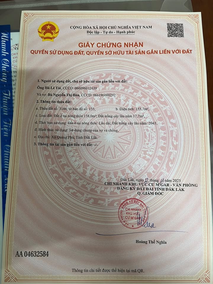 Đất thổ cư Cư Suê 156m² giá thỏa thuận - Cơ hội đầu tư hấp dẫn!