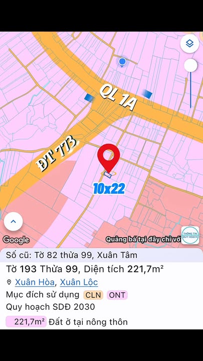 Đất nền Xuân Lộc 220m² giá 800 triệu - Cơ hội đầu tư hấp dẫn!