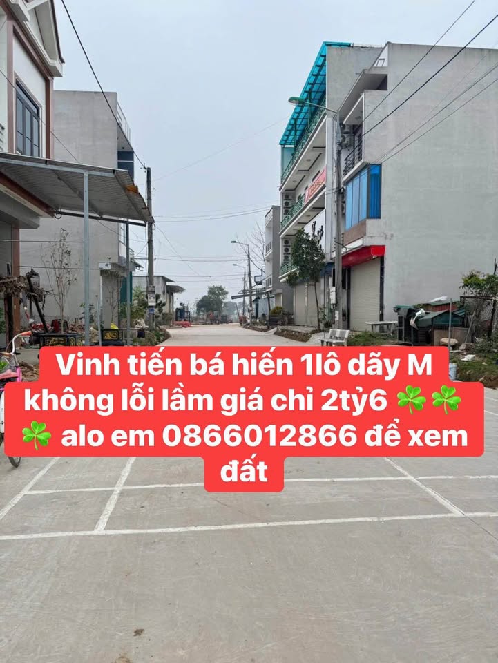 Đất nền Vinh Tiến - Bá Hiến 100m² giá đầu tư tốt - Tiềm năng tăng giá mạnh!