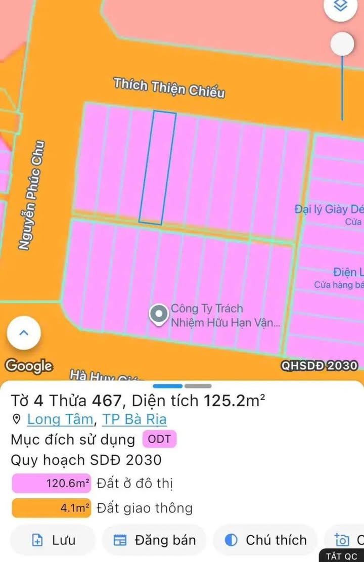Đất mặt tiền Thích Thiện Chiếu, Gò Cát 6, 125m² giá 2.9 tỷ - Đầu tư sinh lời ngay!