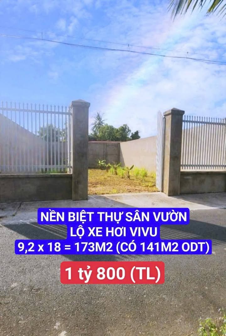 Nền biệt thự sân vườn đường Nguyễn Viết Xuân Bình Thủy 173m² giá 1.8 tỷ - Khu dân cư sầm uất!
