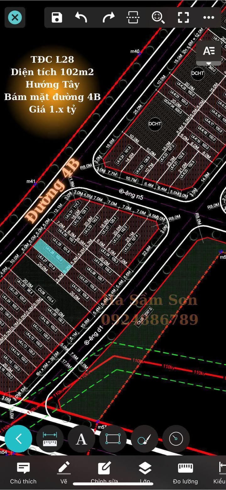 Đất nền TĐC Thọ Phú Sầm Sơn 102m² giá 1.9 tỷ - Đối diện trung tâm hành chính