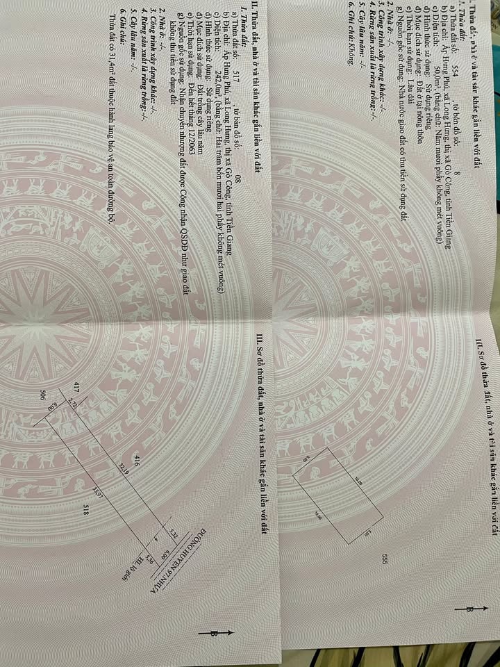 Đất nền thổ cư Gò Công 242m² giá 1.3 tỷ - Sổ hồng chính chủ, thương lượng ngay!