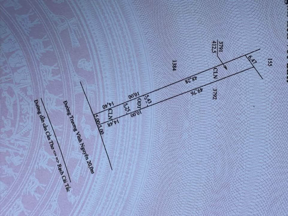 Đất nền mặt tiền đường Trương Vĩnh Nguyên, Cái Răng, 412m² giá 2.8 tỷ - Cơ hội đầu tư hấp dẫn!