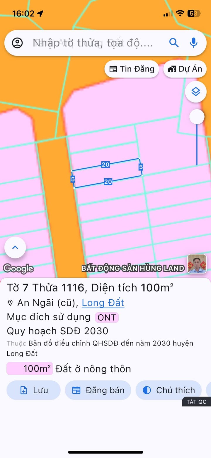 Đất thổ cư An Ngãi Long Điền 100m² giá 1.05 tỷ - Đường nhựa, vị trí thuận lợi!