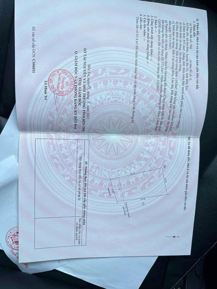 Đất 2 mặt tiền An Đức, Ba Tri, Bến Tre 471m² giá 1.399 tỷ - Cơ hội đầu tư sinh lời!