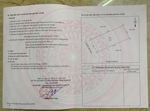 Đất Nghi Hương Cửa Lò 119m² giá 1.8 tỷ - Cơ hội đầu tư tuyệt vời!