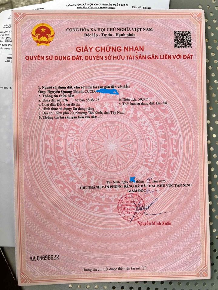 Đất nền đẹp Khu phố 3, Phường Tân Ninh 279m² - Vị trí cao, không bao giờ ngập!