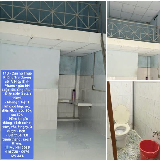 Phòng trọ 12m² tại Hiệp Bình Phước - Giá chỉ 1.8 triệu/tháng, vào ở ngay!
