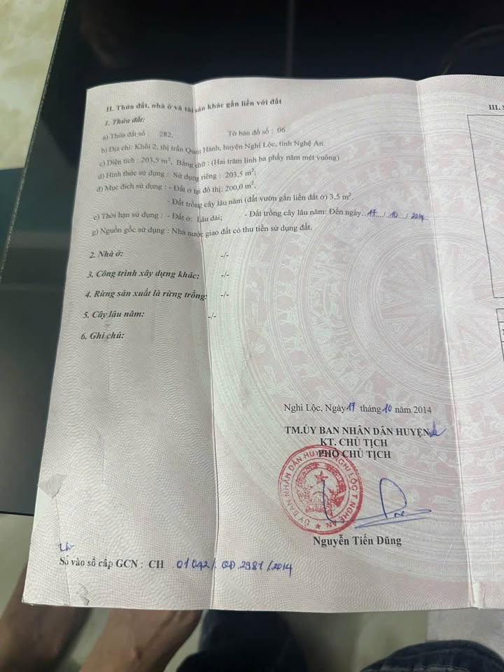 Đất thổ cư 203,5m² tại thị trấn Quán Hành, giá 4 tỷ - Cơ hội đầu tư tuyệt vời!