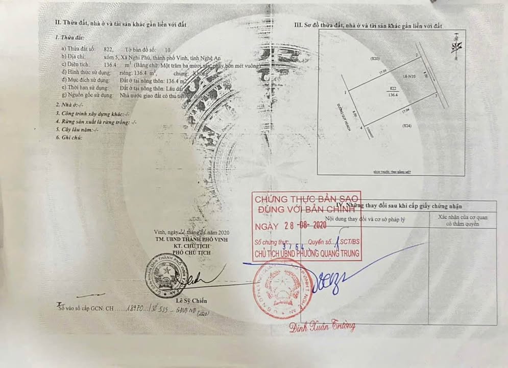 Lô đất Nghi Phú, Vinh 136m² giá 5 tỷ - Vị trí đắc địa, đối diện công viên!