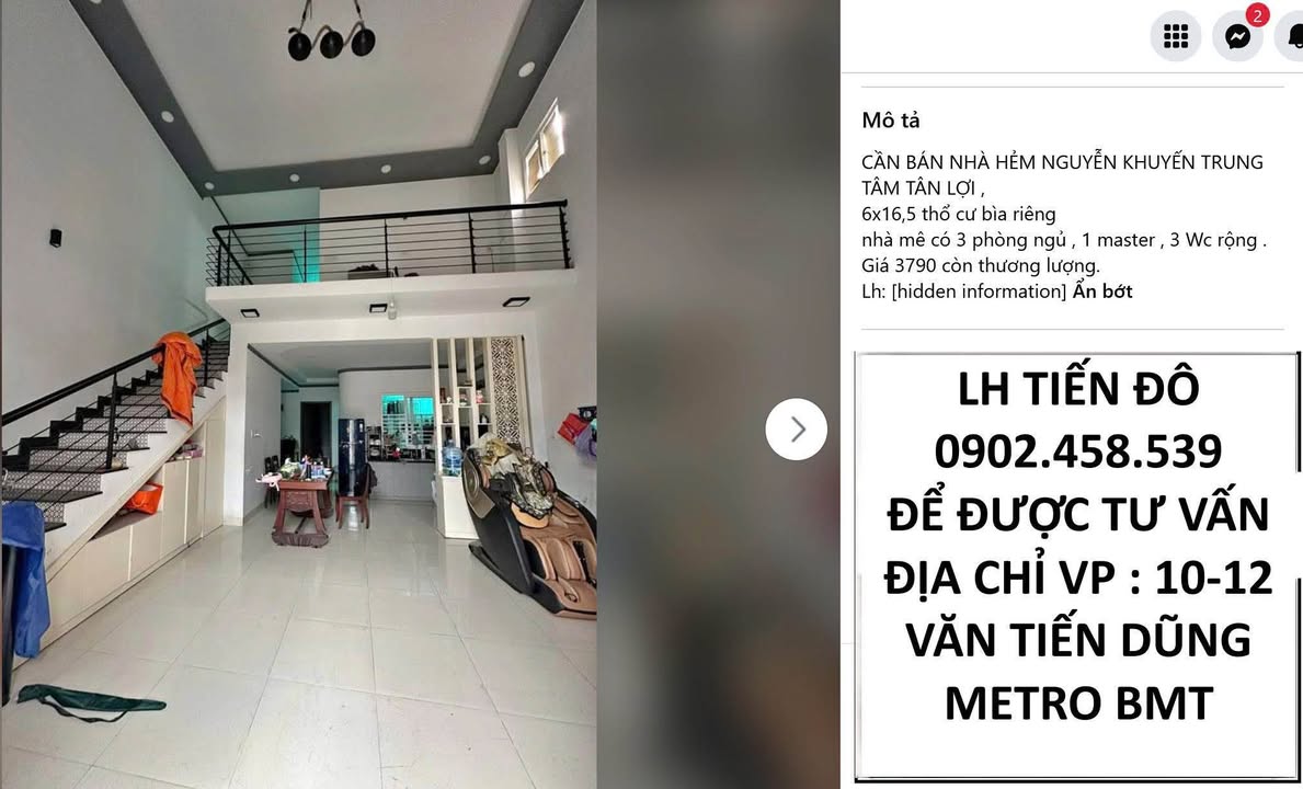 Nhà hẻm Nguyễn Khuyến, Tân Lợi, 99m² giá 3.89 tỷ - Chính chủ bán gấp!