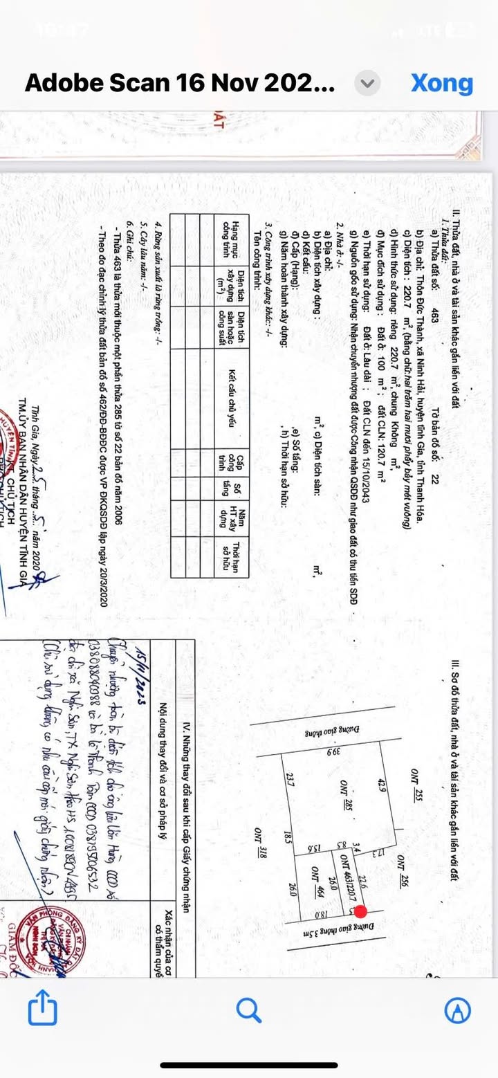 Lô đất Ninh Hải 192.1m² giá 1.3 tỷ - Đường giao thông đẹp, thổ cư 100%!