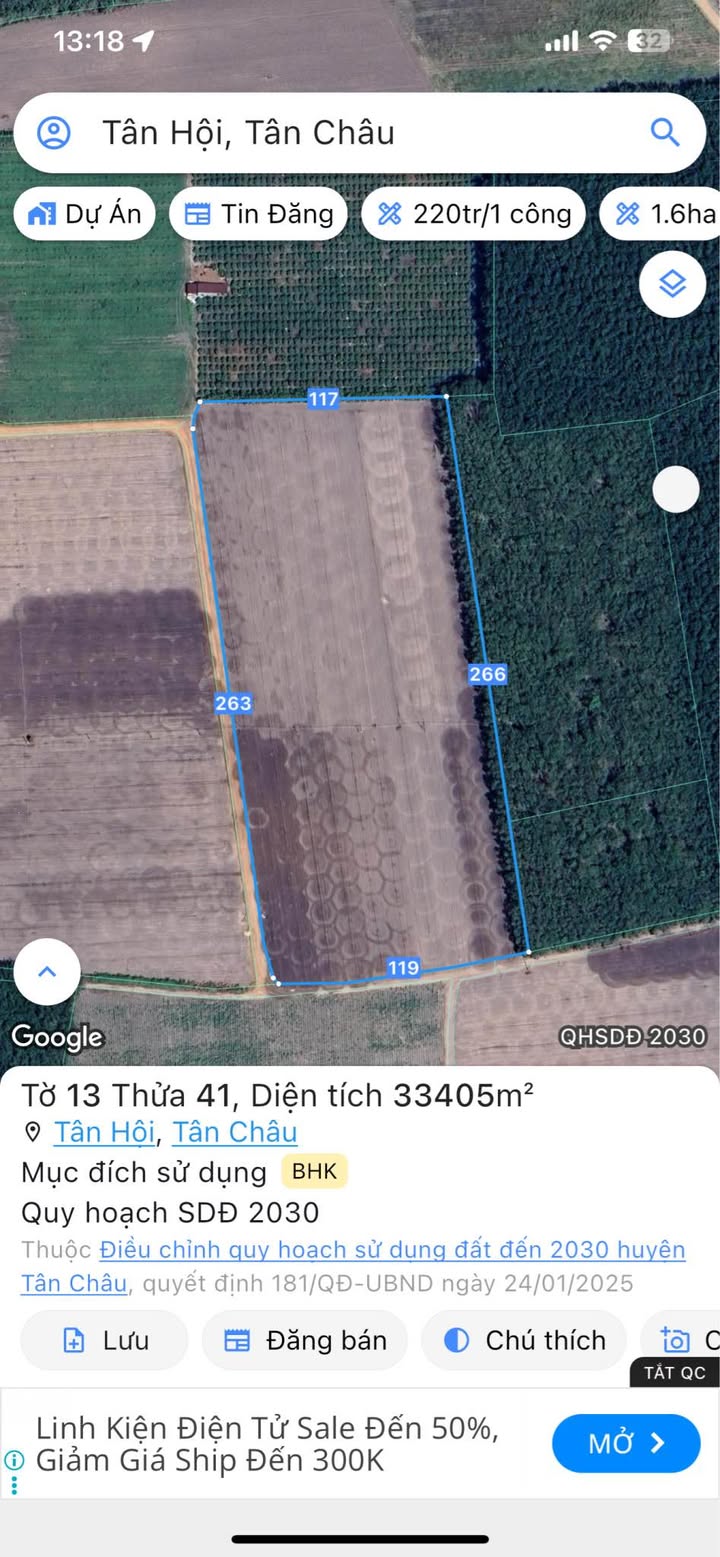 Đất nền 30,000m² tại xã Tân Hội, Tân Châu - Sổ đỏ chính chủ, giá chỉ 3.75 tỷ!
