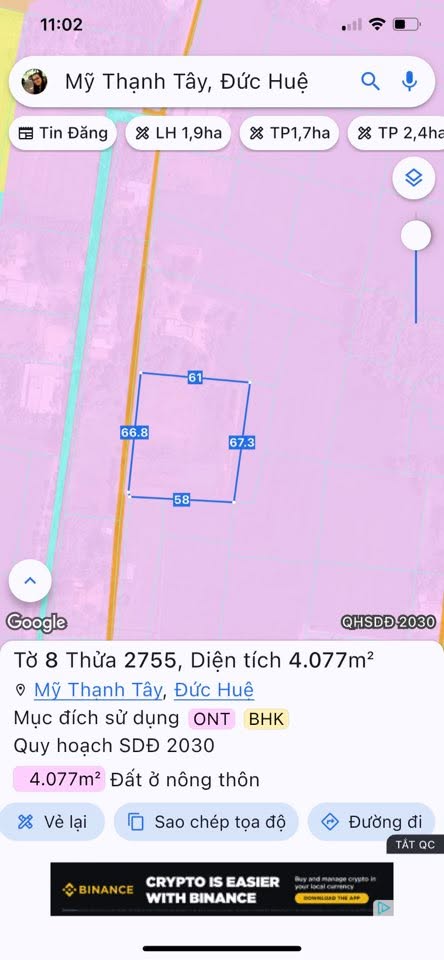 Đất thổ cư 4.077m² ấp Voi, xã Mỹ Thạnh Tây, Đức Huệ - Giá 4.6 tỷ, thương lượng!