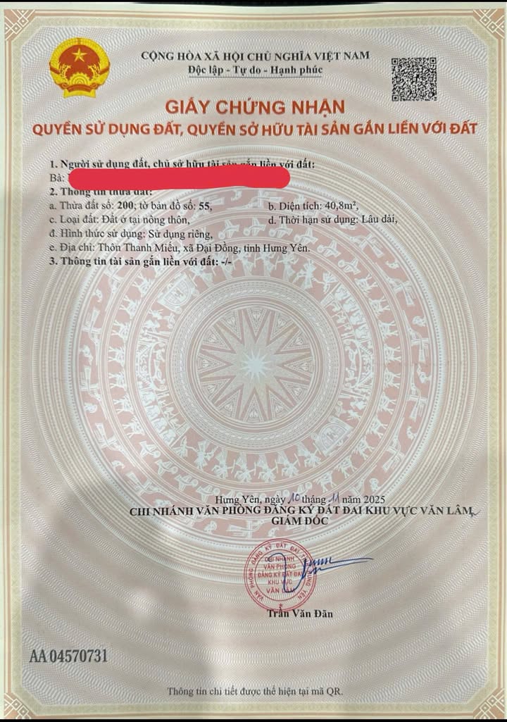 Lô đất 2 mặt tiền Mễ Sở 40,8m² chỉ 1 tỷ - Cơ hội đầu tư tuyệt vời!