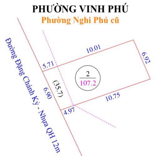 Đất mặt đường Đặng Chánh Kỷ, Nghi Phú 107m² giá 3.9 tỷ - Cơ hội đầu tư hiếm có!