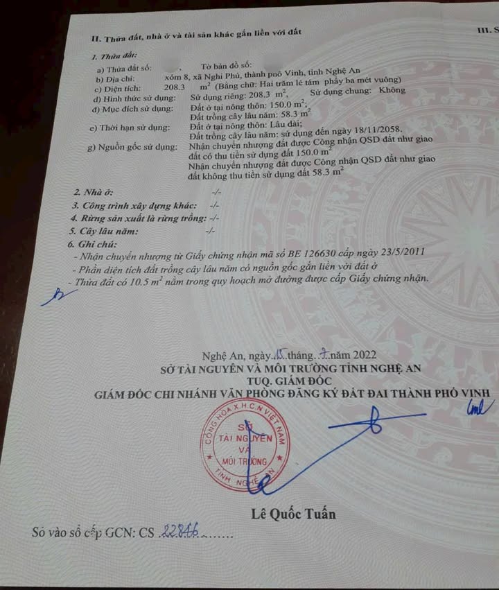 Đất nền Nghi Phú Vinh 208m² - Vị trí đắc địa, giá tốt thỏa thuận!