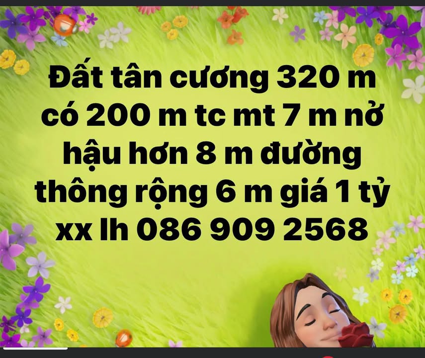 Đất Tân Cương Thái Nguyên 320m² giá 1 tỷ - Đường thông, vị trí đẹp!