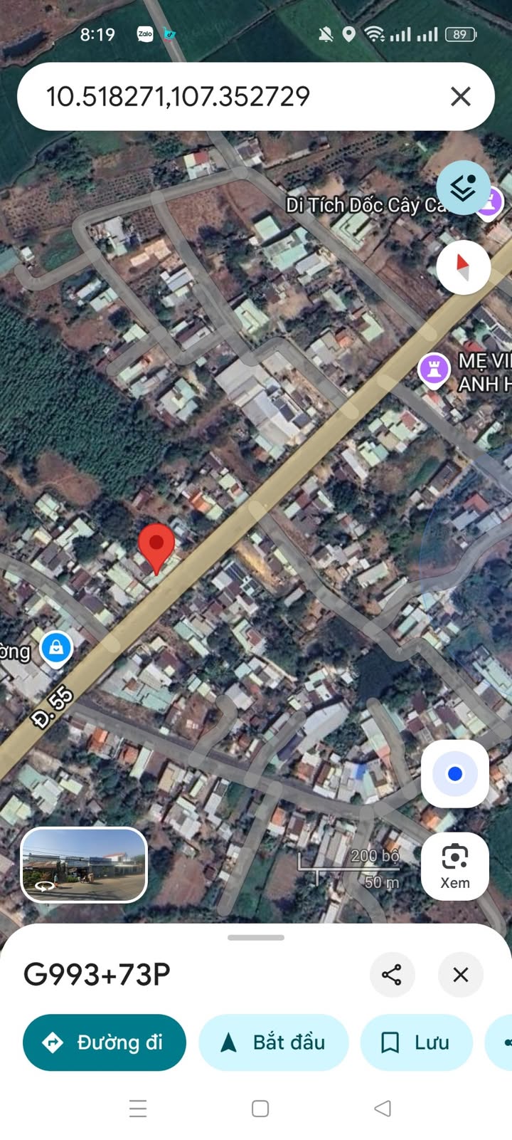 Đất nền mặt tiền Quốc lộ 55, xã Láng Dài, 192m² giá 1.8 tỷ - Cơ hội đầu tư tuyệt vời!