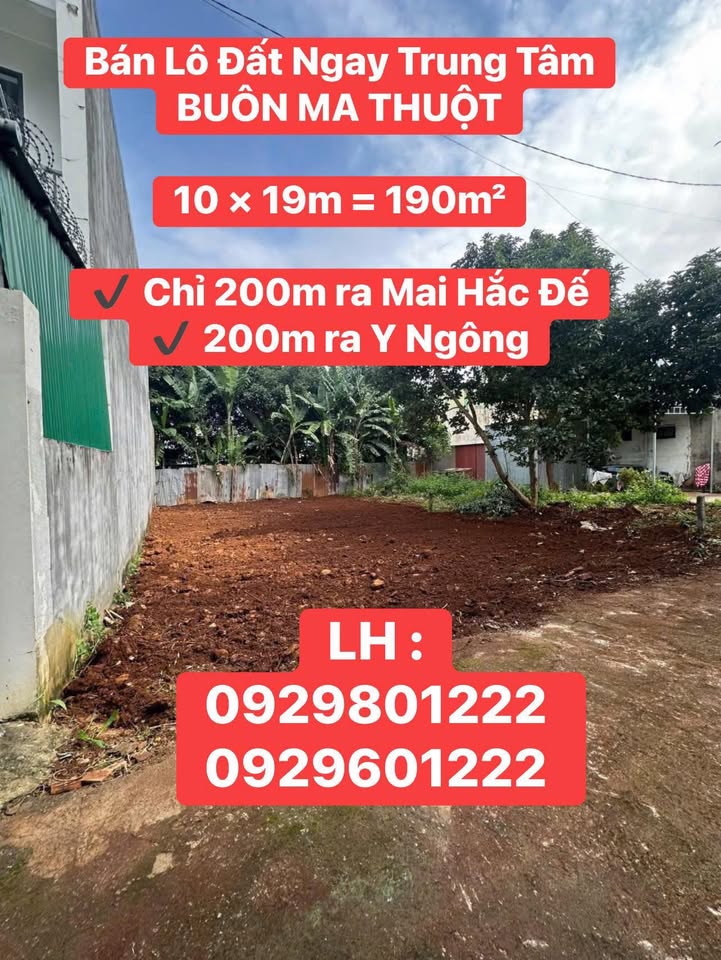 Đất nền Buôn Ma Thuột 190m² giá 4.39 tỷ - Khu dân cư an ninh, tiện ích đầy đủ!