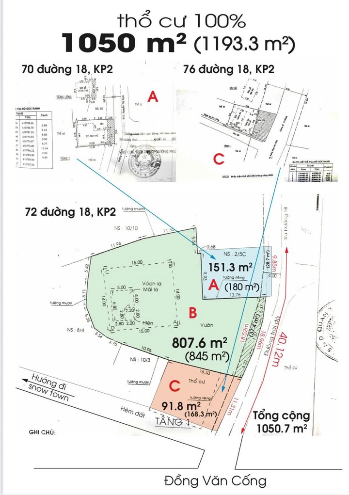 Đất thổ cư 1.050m² mặt tiền đường số 18 Thạnh Mỹ Lợi - Giá chỉ 115 tỷ!