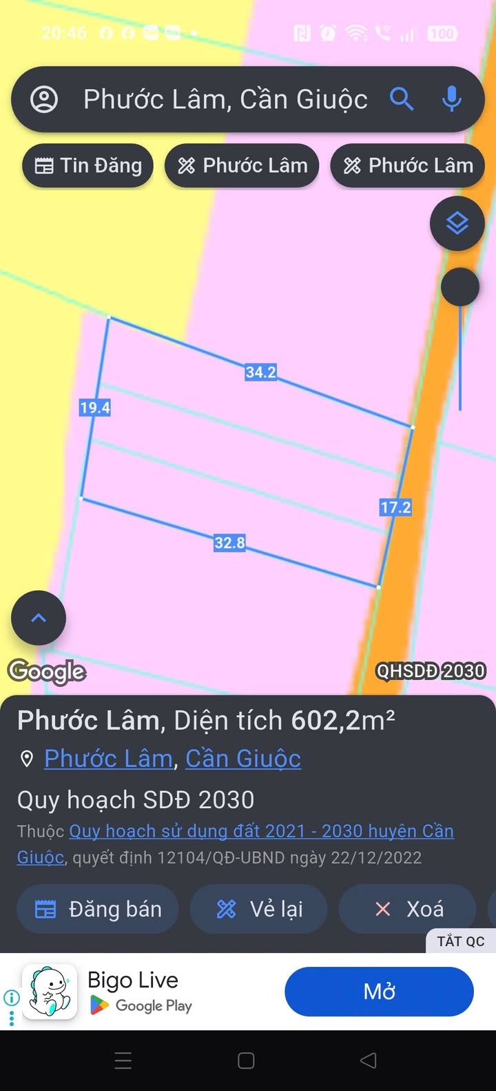 Đất nền Phước Lâm, Cần Giuộc, Long An 600m² giá 4.8 tỷ - Đầu tư sinh lời tuyệt vời!