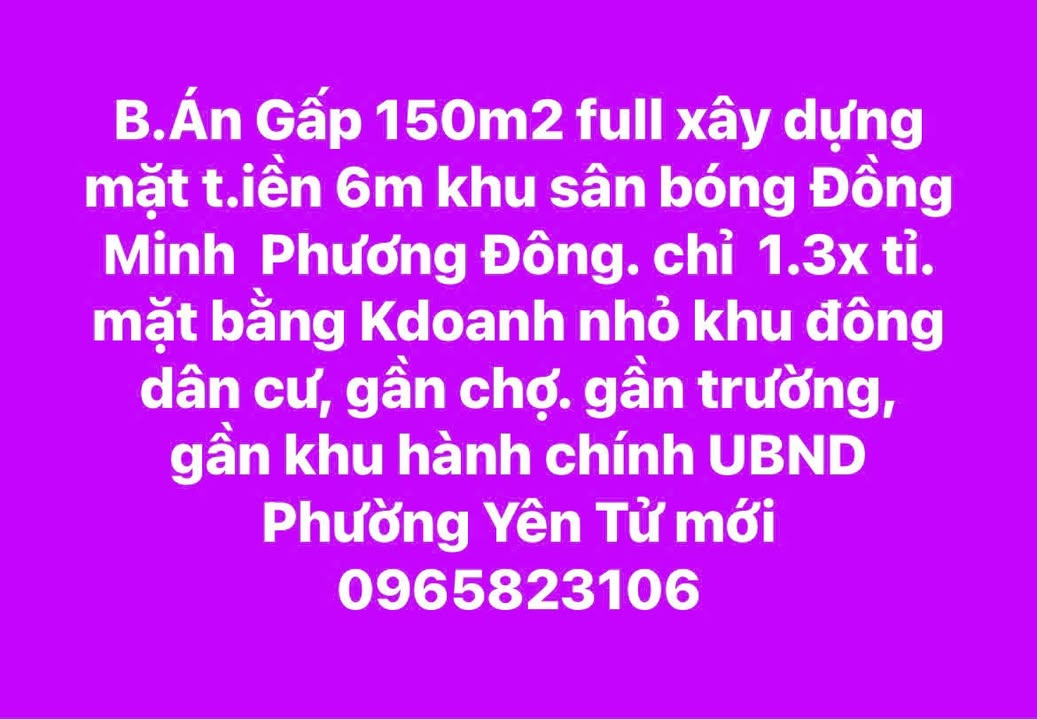 Bán đất phường Yên Tử, Uông Bí 150m² chỉ 1.3 tỷ - Vị trí đẹp gần chợ Bóp!