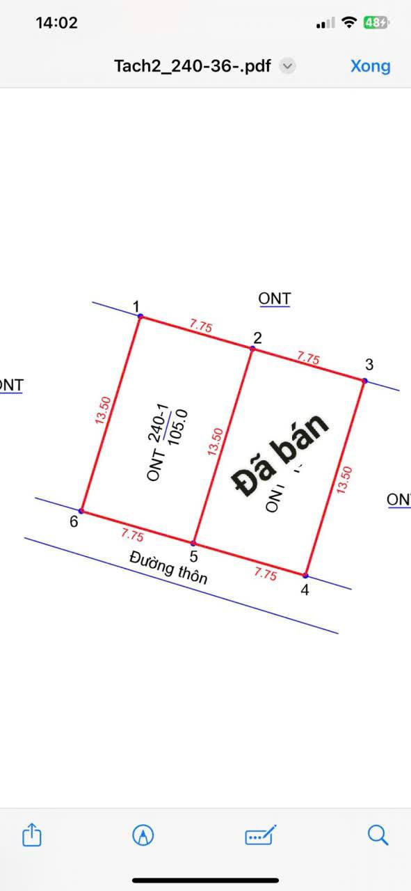 Đất thổ cư 105m² thôn Cáy, Gia Phúc, giá 1.2 tỷ - Cơ hội đầu tư tuyệt vời!