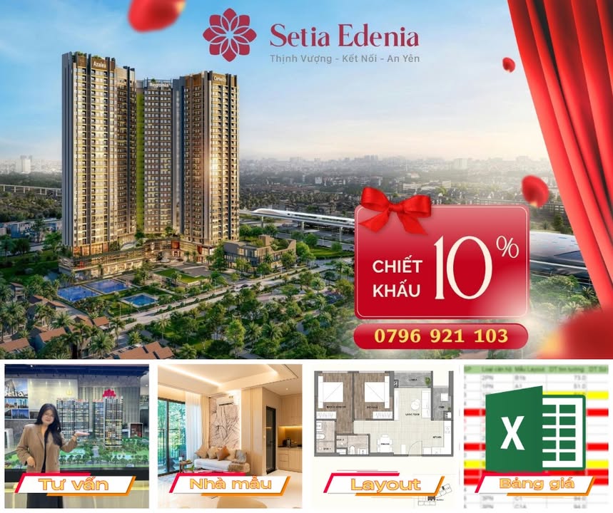 Căn hộ Setia Edenia Bình Dương 8629m² giá 1.9 tỷ - Đầu tư sinh lời hấp dẫn!