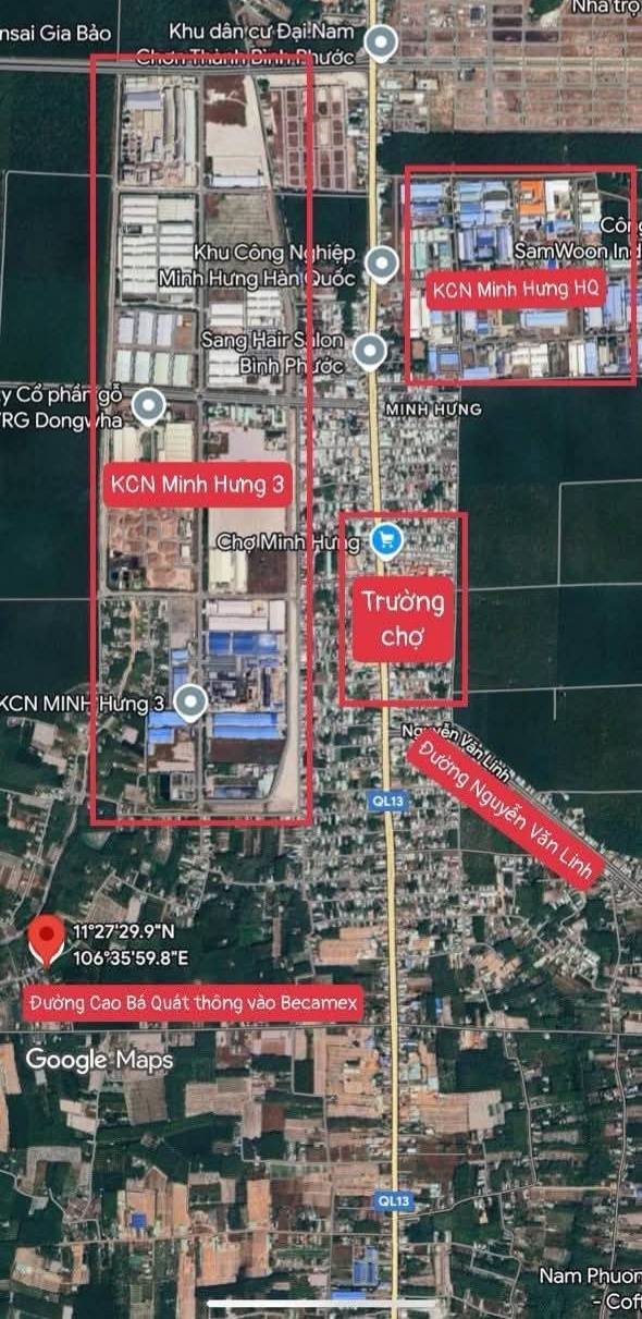 Đất nền liền kề phường Minh Hưng Chơn Thành 225m² giá chỉ 290 triệu - Cơ hội sở hữu ngay!