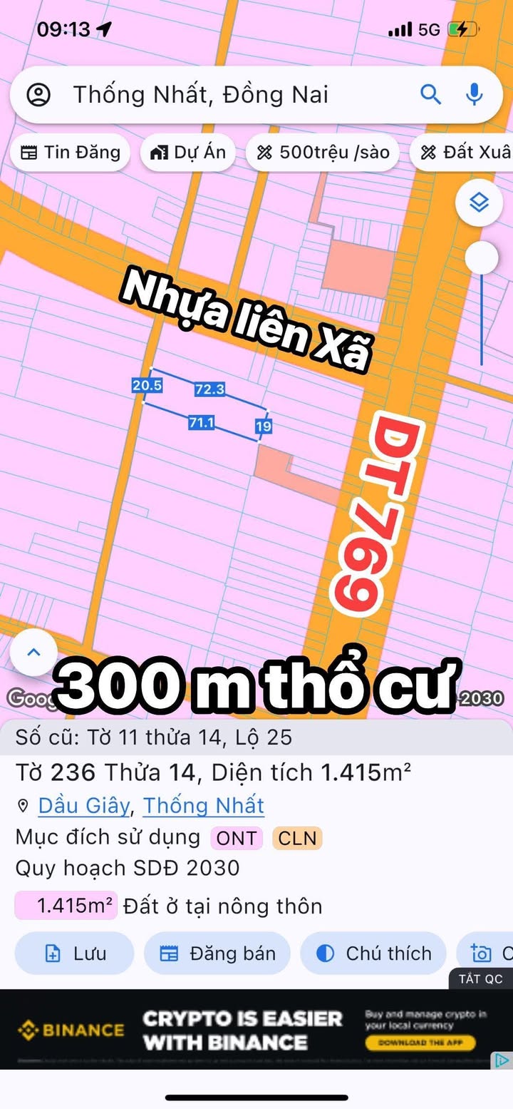 Đất nền khu Dầu Giây, Thống Nhất, 1440m² - Kinh doanh & đầu tư tiềm năng!