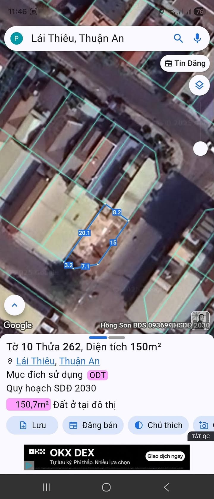 Đất nền Lái Thiêu 150m² giá 7.3 tỷ - Lô góc 2 mặt tiền thông thoáng!