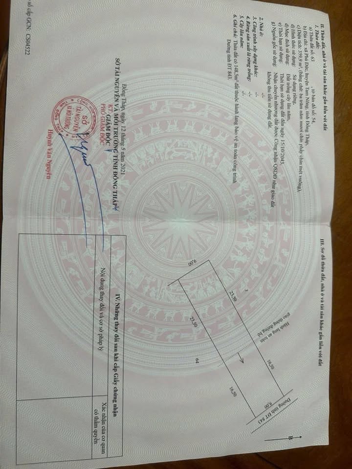 Đất nền 360m² mặt tiền đường tỉnh 843 xã Tam Nông, Đồng Tháp giá 1 tỷ - Cơ hội đầu tư tuyệt vời!