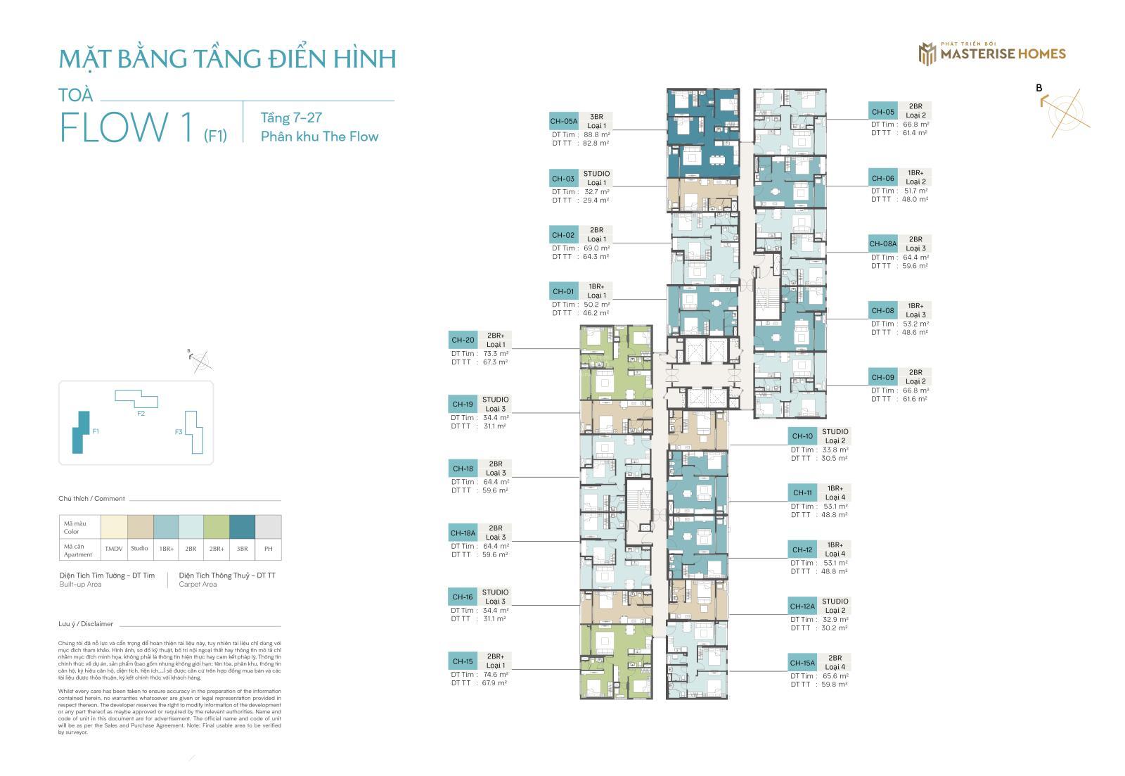 Căn hộ Masteri Era Landmark 64.4m² giá 3.6 tỷ - Thiết kế thông minh, đầy đủ nội thất!