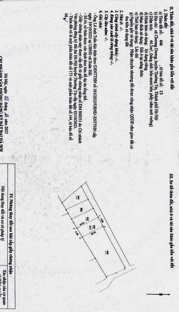 Đất nền Chương Dương Thường Tín 44m² giá 2 tỷ - Ô tô vào tận nơi!