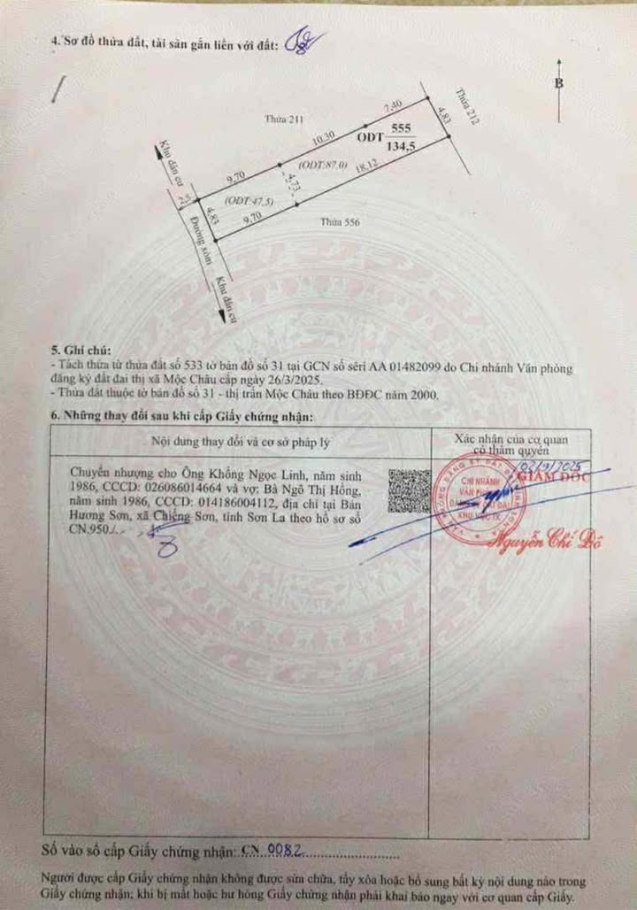 Đất thổ cư Mộc Sơn 134,5m² giá 2 tỷ - Vị trí trung tâm, tiện ích đầy đủ!